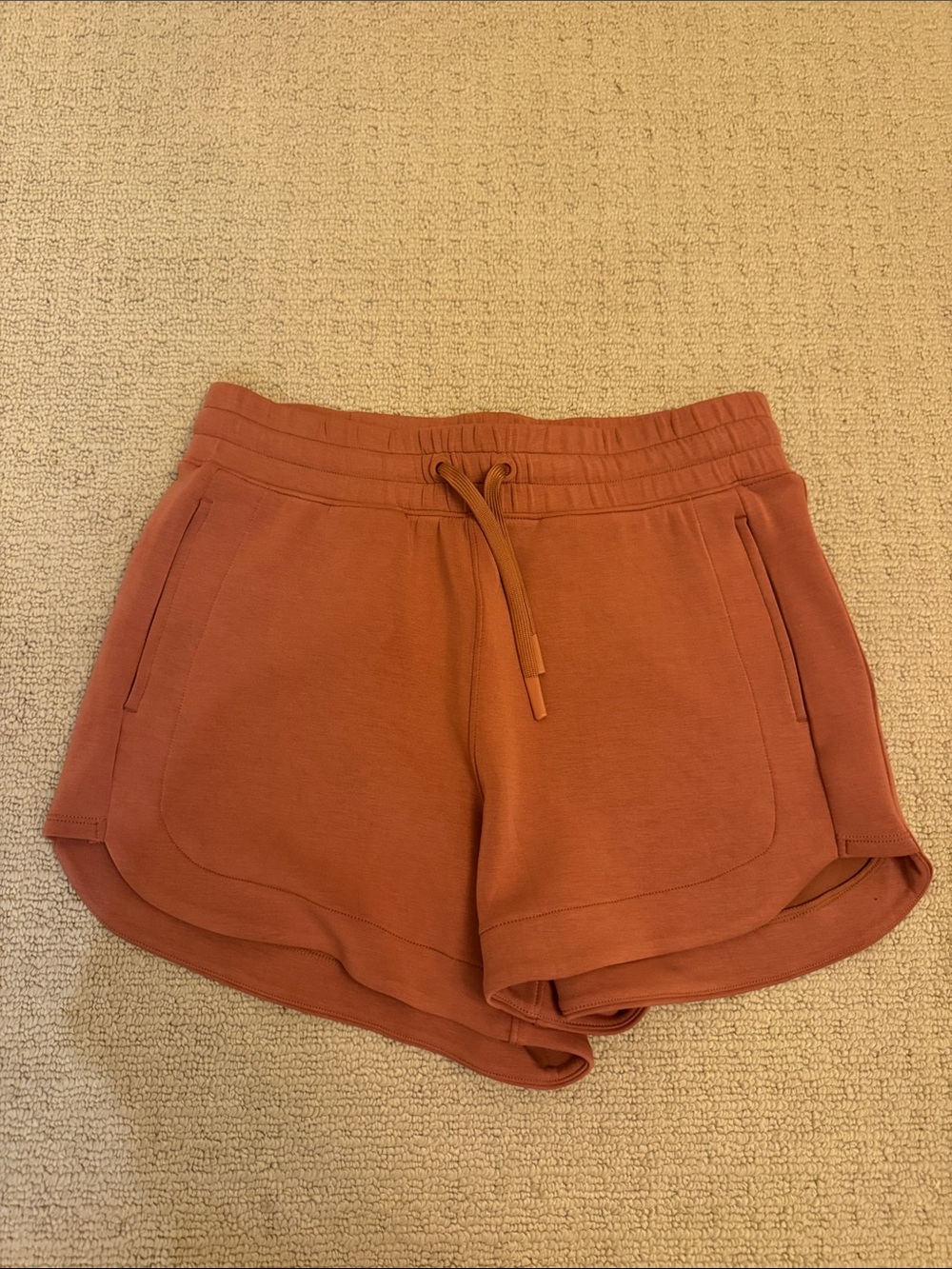 MPG Women's Rust Orange Athletic Drawstring Shorts